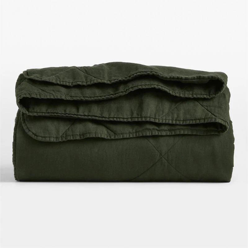 Aire Natural EUROPEAN FLAX ™-Certified Linen Ficus Green King Quilt