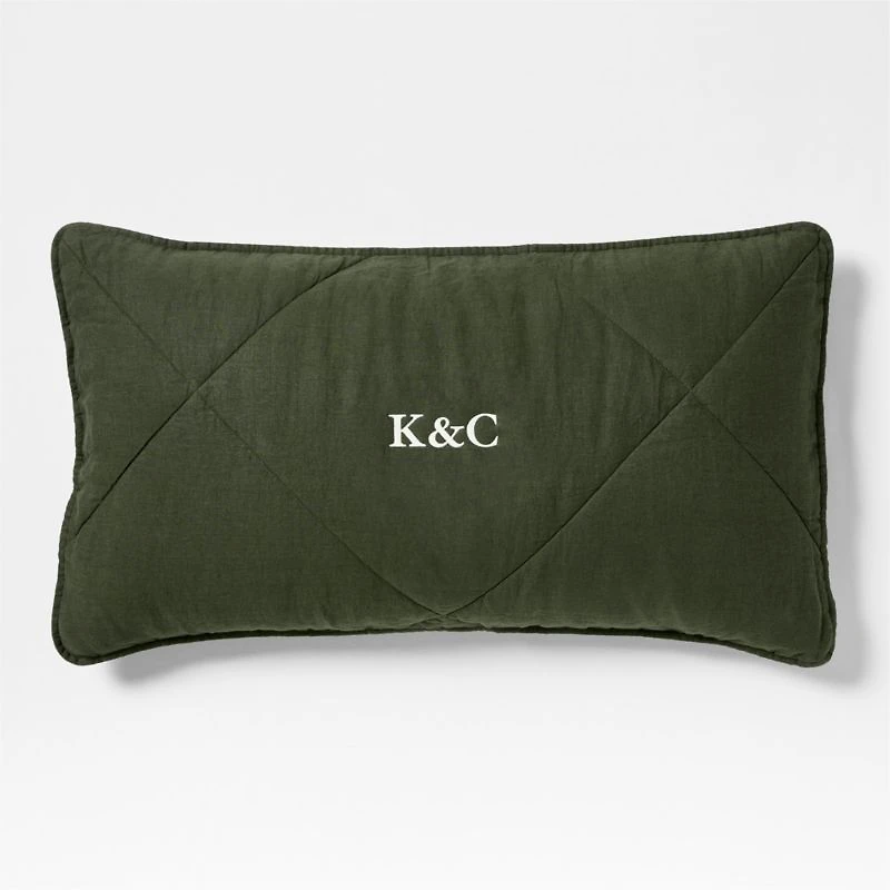 Aire Natural EUROPEAN FLAX ™-Certified Linen Ficus Green King Quilt Bed Pillow Sham