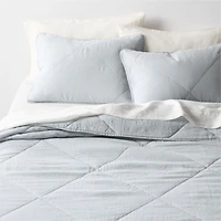Aire Natural EUROPEAN FLAX ™-Certified Linen Mist Blue King Quilt
