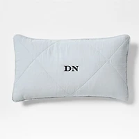 Aire Natural EUROPEAN FLAX ™-Certified Linen Mist Blue King Quilted Bed Pillow Sham