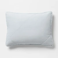 Aire Natural EUROPEAN FLAX ™-Certified Linen Mist Blue King Quilted Bed Pillow Sham