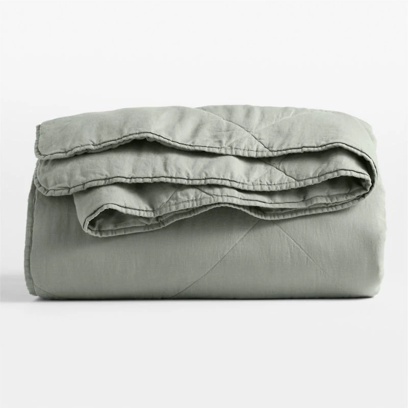 Aire Natural EUROPEAN FLAX ™-Certified Linen Shadow Sage King Quilt