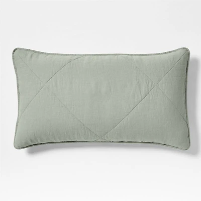 Aire Natural EUROPEAN FLAX ™-Certified Linen Shadow Sage King Quilted Bed Pillow Sham