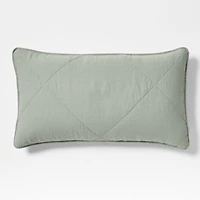 Aire Natural EUROPEAN FLAX ™-Certified Linen Shadow Sage King Quilted Bed Pillow Sham