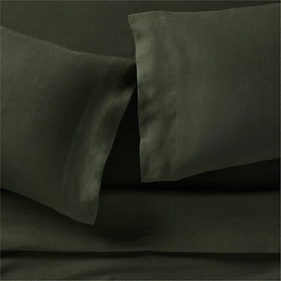 Aire Natural EUROPEAN FLAX ™-Certified Linen Ficus Green King Bed Sheet Set