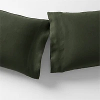 Aire Natural EUROPEAN FLAX ™-Certified Linen Ficus Green King Pillowcases, Set of 2