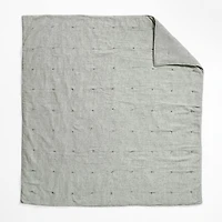 Crinkle Cotton Linen Blend Burnt Green Full/Queen Comforter