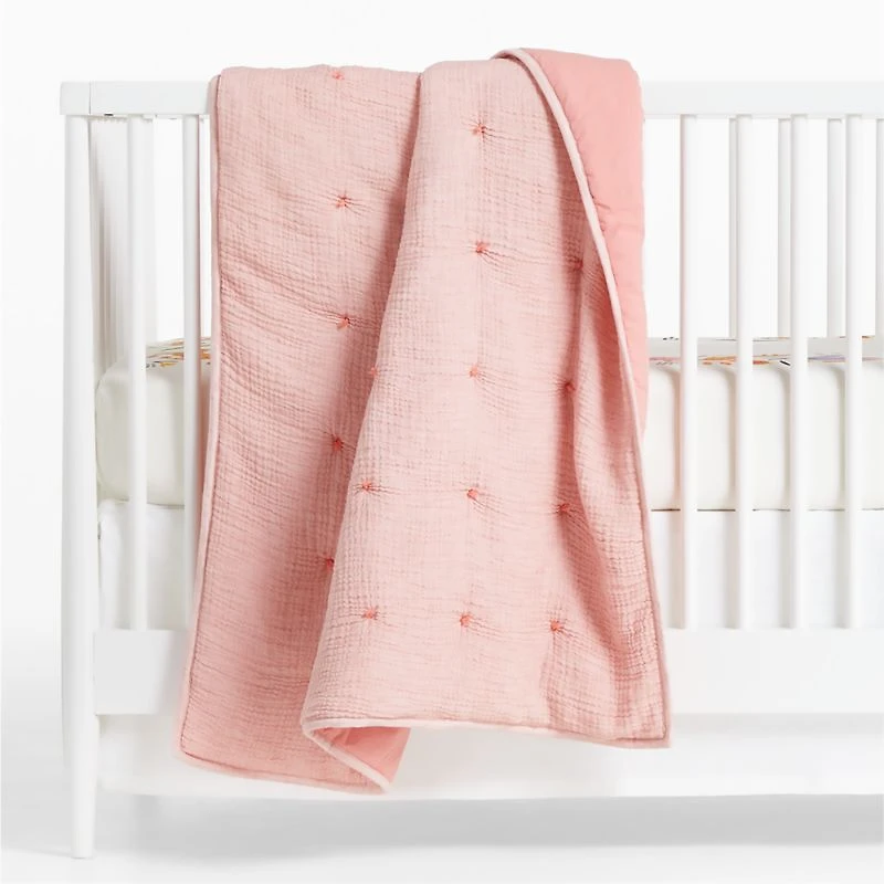 Aire Crinkle Hand-Quilted Organic Cotton Baby Crib Quilt