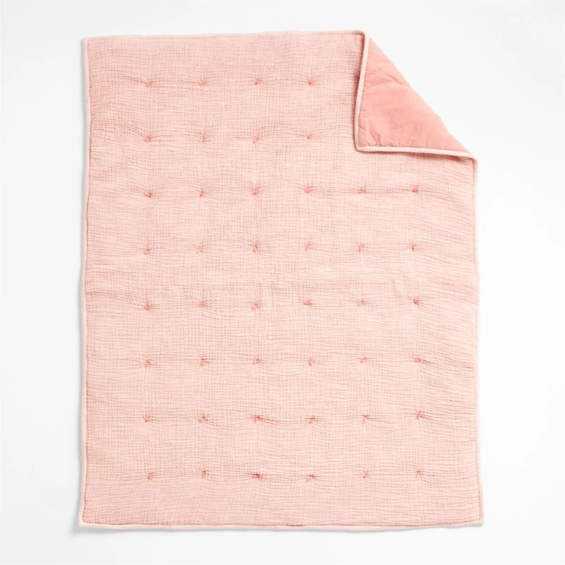 Aire Crinkle Hand-Quilted Organic Cotton Baby Crib Quilt