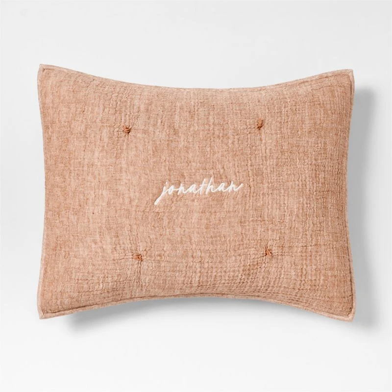Aire Terracotta Crinkle Organic Cotton Kids Pillow Sham