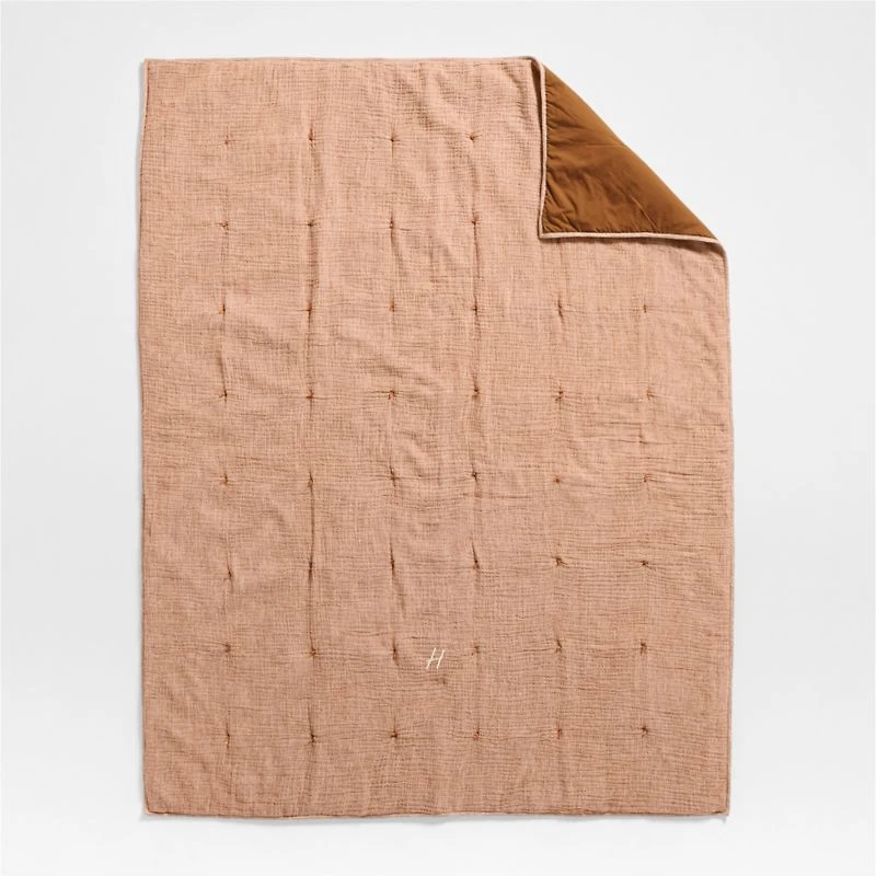 Aire Terracotta Crinkle Organic Cotton Kids Full/Queen Quilt
