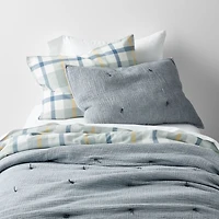 Adventure Organic Cotton Blue Plaid Kids Pillow Sham