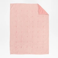 Aire Pink Crinkle Hand-Quilted Organic Cotton Kids Twin Comforter
