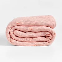 Aire Pink Crinkle Hand-Quilted Organic Cotton Kids Twin Comforter