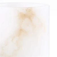 Small Alabaster Hurricane Pillar Candle Holder
