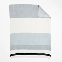 Albers Ribbed Knit 70"x55" Mist Blue Throw Blanket