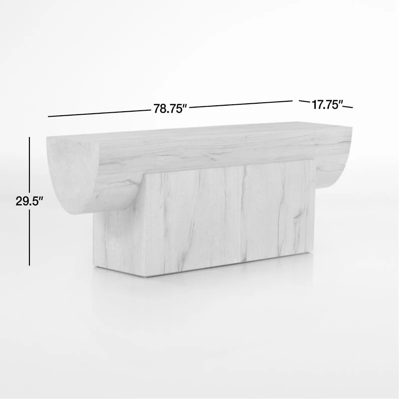 Albie 78.75" Rectangular Natural Oak Wood Console Table