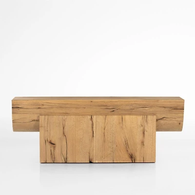 Albie 78.75" Rectangular Natural Oak Wood Console Table