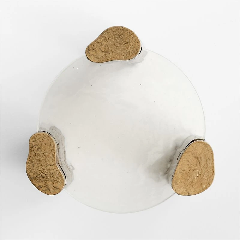Alchemy Burnished Brass and Cast Glass Round 22" End Table