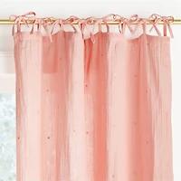 Aldrin Pink Organic Cotton Sheer Window Curtain Panel 44"x63"
