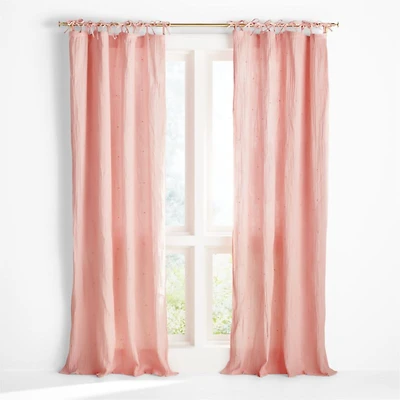 Aldrin Pink Organic Cotton Sheer Window Curtain Panel 44"x63"