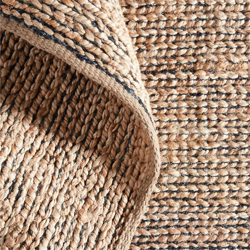 Ales Chenille and Jute/Cotton Blend Black Area Rug 9'x12'