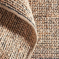 Ales Chenille and Jute/Cotton Blend Black Area Rug 9'x12'