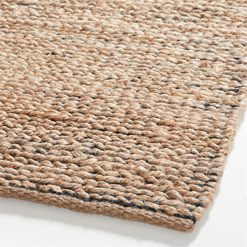 Ales Chenille and Jute/Cotton Blend Black Area Rug 9'x12'