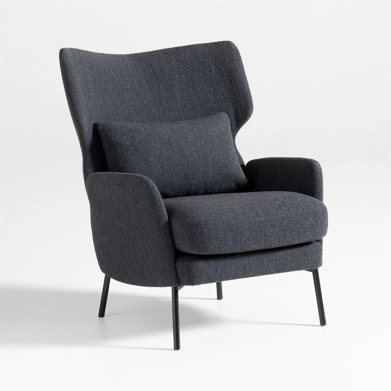 Alex Black Boucle Accent Chair