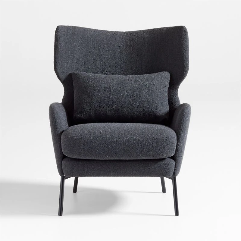Alex Black Boucle Accent Chair