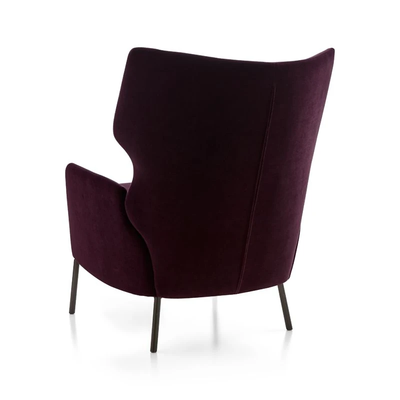 Alex Bordeaux Velvet Accent Chair