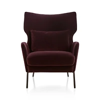 Alex Bordeaux Velvet Accent Chair
