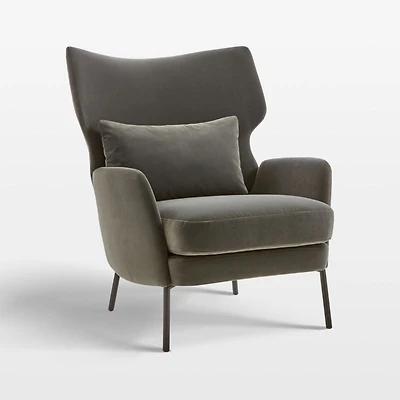 Alex Grey Velvet Accent Chair