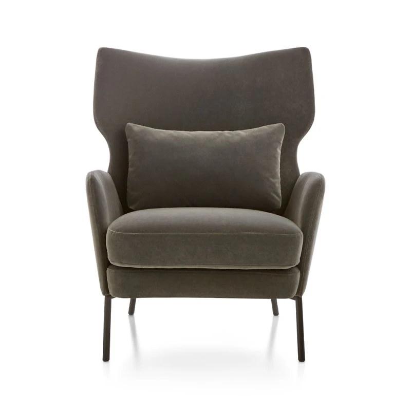 Alex Grey Velvet Accent Chair