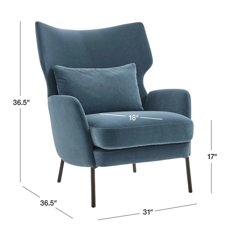 Alex Navy Blue Velvet Accent Chair