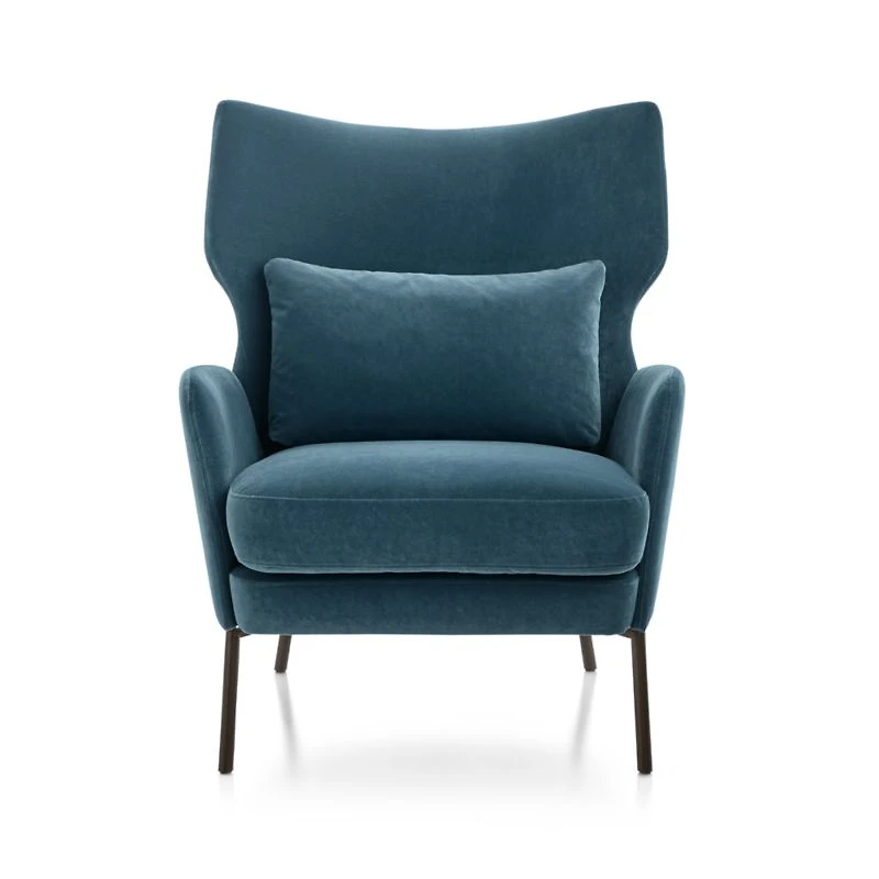 Alex Navy Blue Velvet Accent Chair