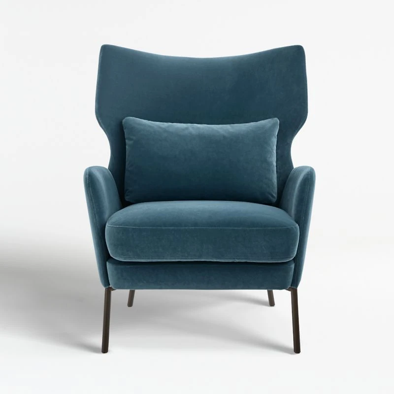 Alex Navy Blue Velvet Accent Chair