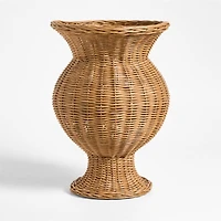 Alford Tall Brown Woven Rattan Vase 19"