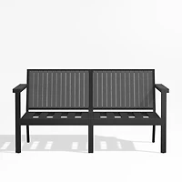 Alfresco 57" Black Metal 2-Piece Outdoor Loveseat Frame