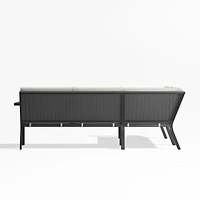 Alfresco Metal -Piece L-Shaped Outdoor Sectional Sofa with Silver Sunbrella® Cushions