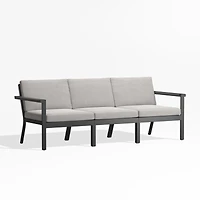 Alfresco 82" Metal Outdoor Sofa with Silver Sunbrella® Cushions