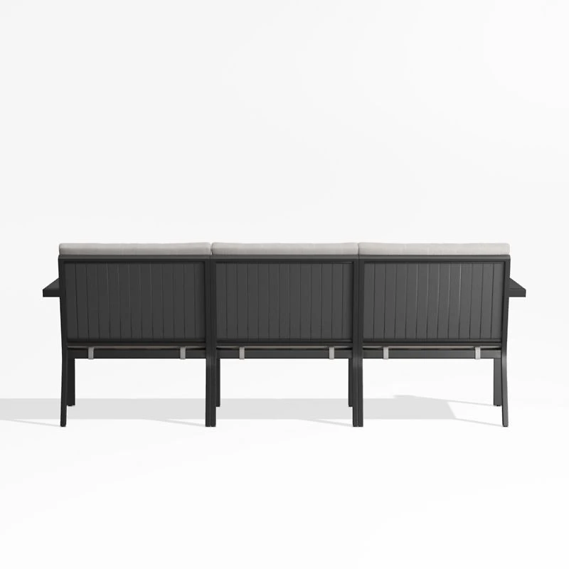 Alfresco 82" Metal Outdoor Sofa with Silver Sunbrella® Cushions