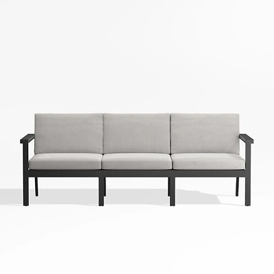 Alfresco 82" Metal Outdoor Sofa with Silver Sunbrella® Cushions