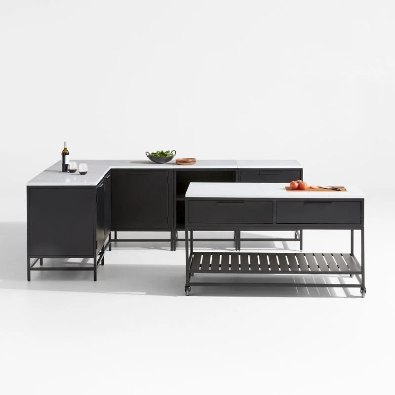 Alfresco -Piece L-Shaped Outdoor Kitchen Set with Island