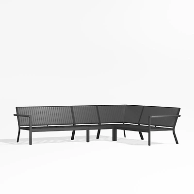 Alfresco Black Metal -Piece L-Shaped Outdoor Sectional Sofa Frame