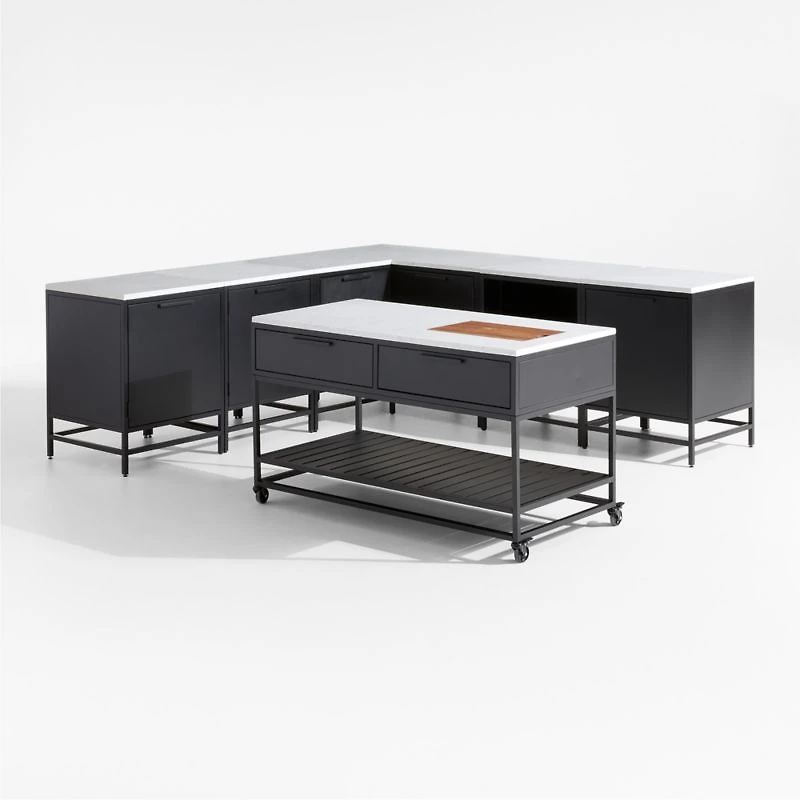 Alfresco 5-Piece L-Shaped Outdoor Kitchen Set with Island