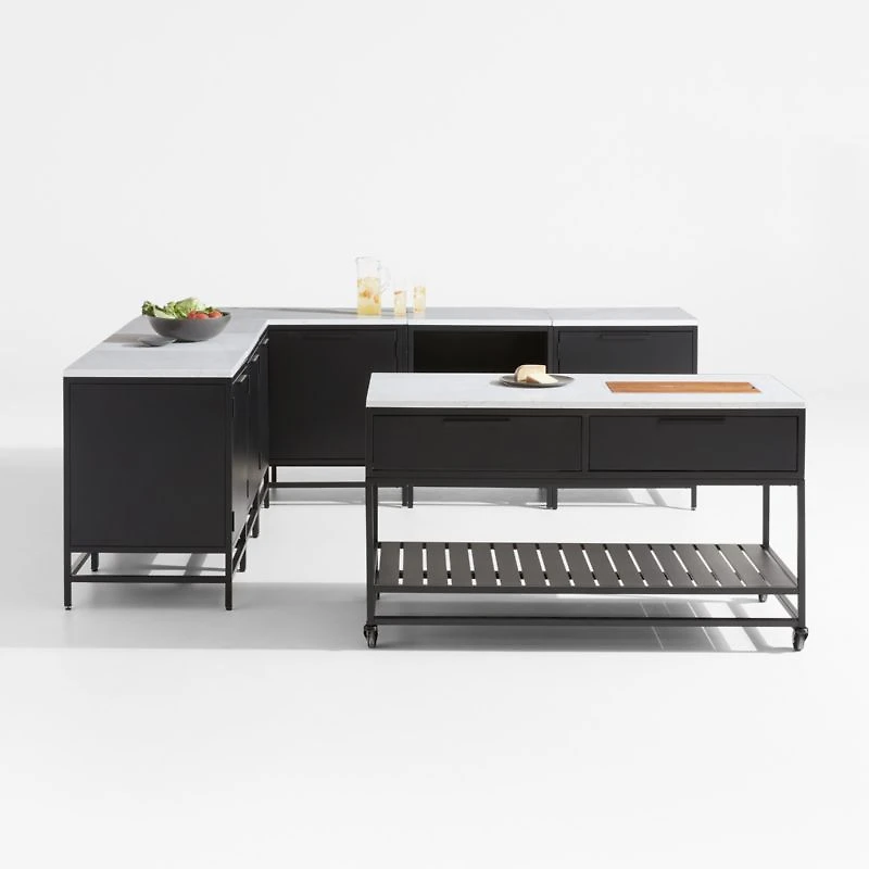 Alfresco 5-Piece L-Shaped Outdoor Kitchen Set with Island