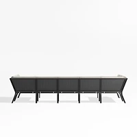 Alfresco Metal -Piece U-Shaped Outdoor Sectional Sofa with Silver Sunbrella® Cushions