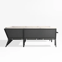 Alfresco Metal -Piece U-Shaped Outdoor Sectional Sofa with Silver Sunbrella® Cushions