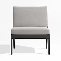 Alfresco Outdoor Armless Chair with Silver Cushions